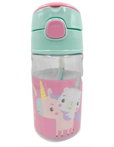 "Bottiglia Arcobaleno Unicorno Fisher-Price 350 ML - Borraccia con Cannuccia, PVC Durevole e Sicuro | Shop in Casa"