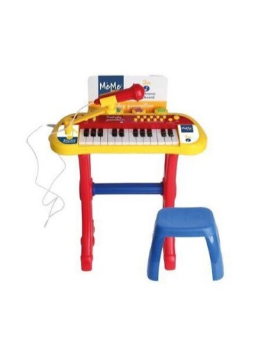 "Tastiera 24 Tasti con Sgabello e Microfono Joe - Giocattolo Musicale per Bambini | Shop in Casa"