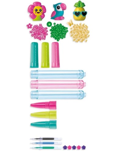 Clementoni Set di Penne Colorate Tropicali con Penna Personalizzabi...