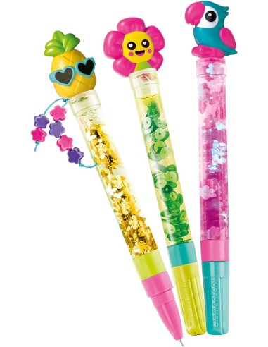 Clementoni Set di Penne Colorate Tropicali con Penna Personalizzabi...