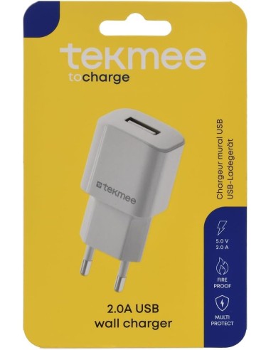 M - FOTO - ACCESSORI - BATTERIE: vendita online Tekmee Caricabatteria da muro USB Type A da 2.0A 10W in offerta