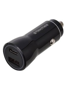 M - FOTO - ACCESSORI - BATTERIE: vendita online Tekmee Caricabatterie per auto nero a 2 porte USB Tipo A e Tipo C 12W in offerta