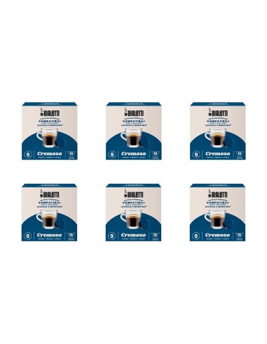 CAFFE': vendita online Box da 6 Confezioni di capsule caffè Bialetti compatibili con Lavazza a modo mio - Cremoso in offerta