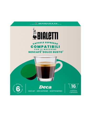 CAFFE': vendita online Bialetti confezione da 16 capsule caffè compatibili con Nescafé DolceGusto - Deca in offerta