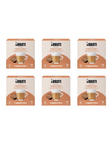 CAFFE': vendita online Bialetti Box da 6 confezioni da 16 capsule caffè compatibili con Nescafé DolceGusto - Cappuccino in of...