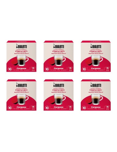 CAFFE': vendita online Bialetti Box da 6 confezioni da 16 capsule caffè compatibili con Nescafé DolceGusto - Corposo in offerta