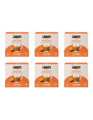 CAFFE': vendita online Bialetti Box da 6 confezioni da 16 capsule caffè compatibili con Nescafé DolceGusto - Cortado in offerta