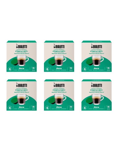 CAFFE': vendita online Bialetti Box da 6 confezioni da 16 capsule caffè compatibili con Nescafé DolceGusto - Deca in offerta