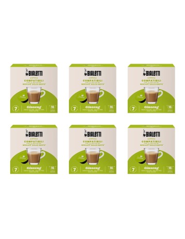 CAFFE': vendita online Bialetti Box da 6 confezioni da 16 capsule caffè compatibili con Nescafé DolceGusto - Ginseng in offerta