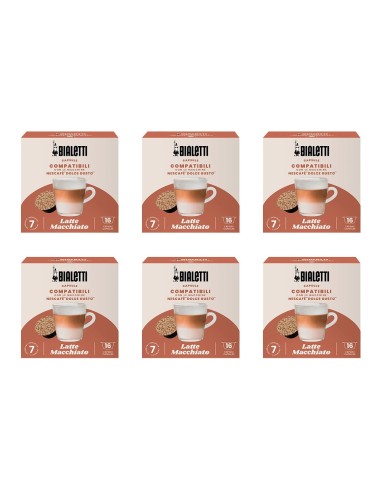 CAFFE': vendita online Bialetti Box da 6 confezioni da 16 capsule caffè compatibili con Nescafé DolceGusto - Latte Macchiato ...