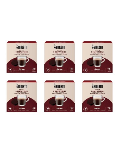 CAFFE': vendita online Bialetti Box da 6 confezioni da 16 capsule caffè compatibili con Nescafé DolceGusto - Orzo in offerta