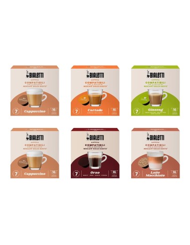 CAFFE': vendita online Bialetti Box da 6 confezioni da 16 capsule caffè compatibili con Nescafé DolceGusto - Degustazione in ...