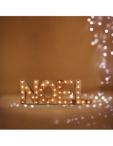 OGGETTISTICA NATALE: vendita online Decorazione Noel con Scritta in Legno e Luci LED, Natale, 44x15 cm, Decorazione Festiva i...