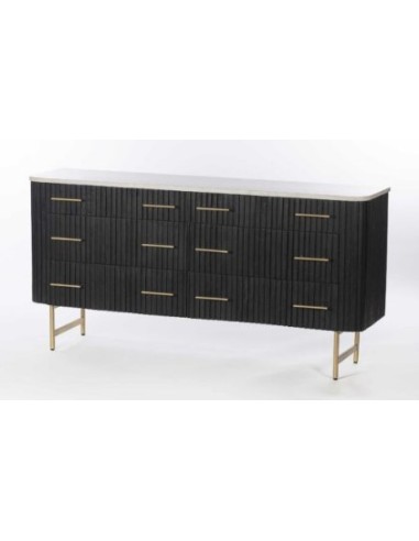 MOBILE LEGNO NERO PIANO MARMO 150X38X75CM su Shop in Casa