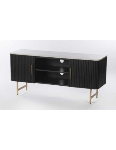 MOBILE LEGNO NERO PIANO MARMO 130X40X60CM VACCHETTI su Shop in Casa