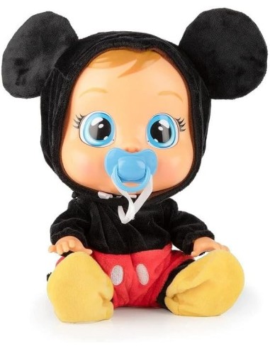 IMC Toys Cry Babies Dressy Mickey, bambola esclusiva, capelli veri,...