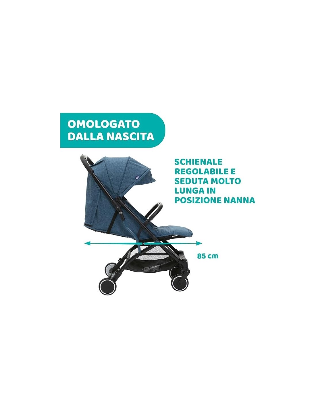 Passeggino Chicco Trolley Me – Leggero e Reclinabile, con Parapiogg...