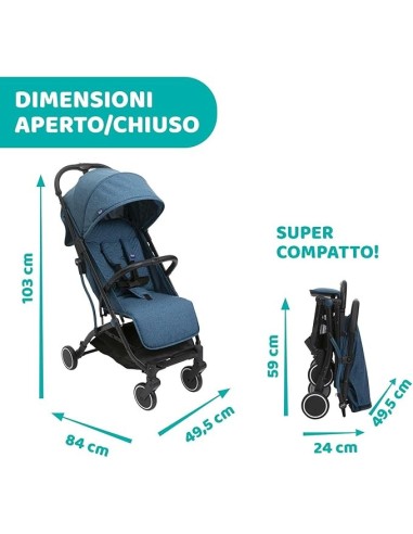 Passeggino Chicco Trolley Me – Leggero e Reclinabile, con Parapiogg...