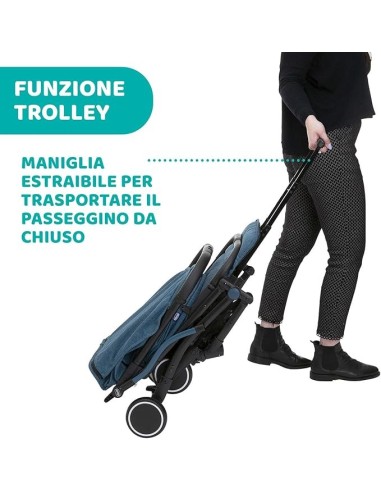 Passeggino Chicco Trolley Me – Leggero e Reclinabile, con Parapiogg...