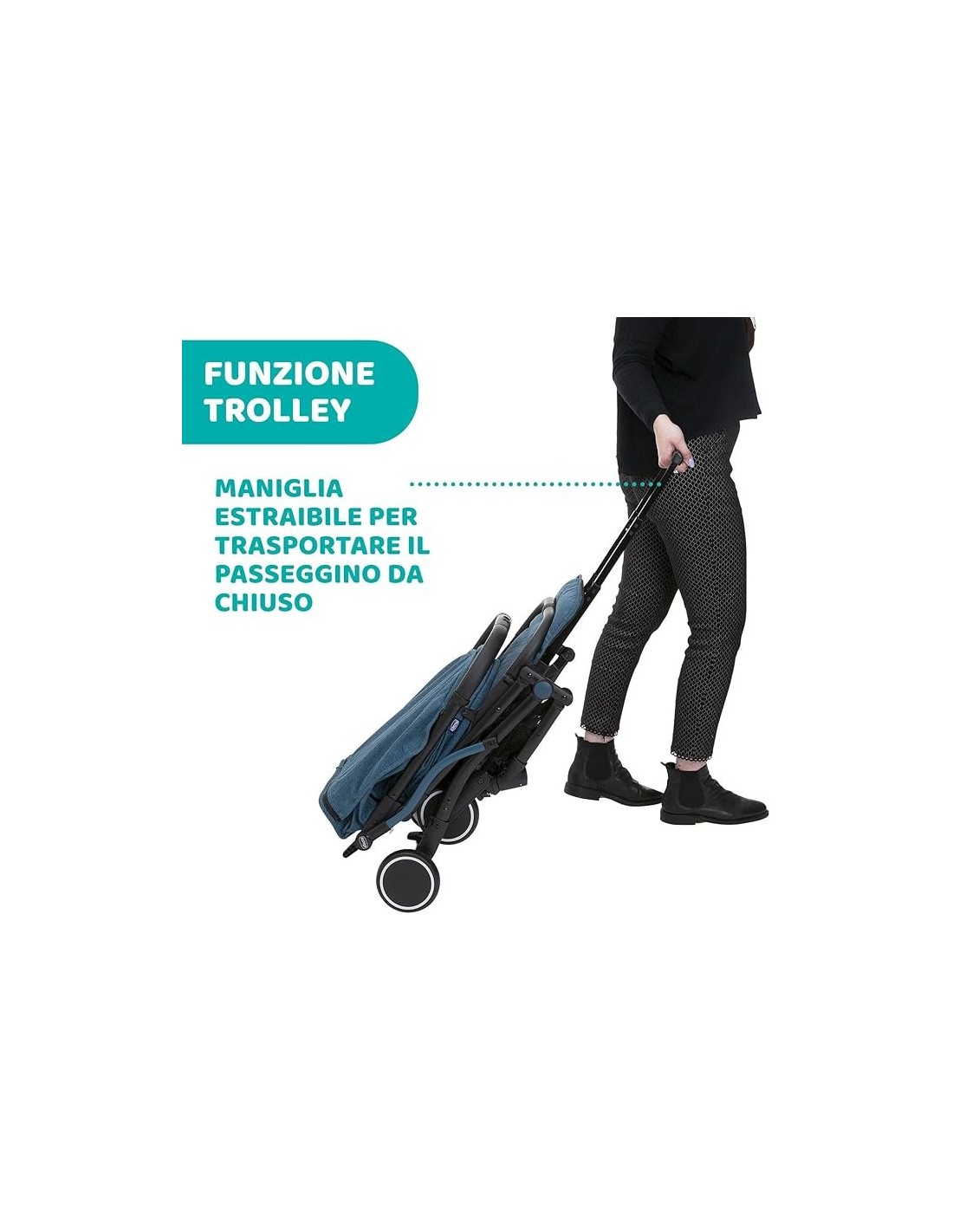 Passeggino Chicco Trolley Me – Leggero e Reclinabile, con Parapiogg...