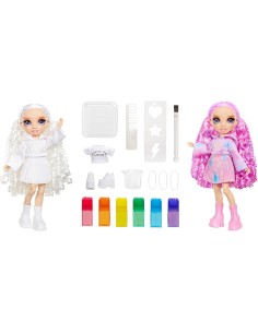 Rainbow High Watercolour & Create DIY Fashion Doll, Acquerelli e Kit Tie-Dye, Capelli Ricci e Occhi Viola | shop in casa