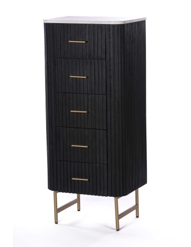 MOBILE LEGNO NERO PIANO MARMO 50X38X115CM VACCHETTI su Shop in Casa