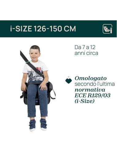 Chicco Quasar Fix i-Size | Seggiolino Auto per Bambini 7-12 Anni con Isofix - Obsidian | Shopincasa.it