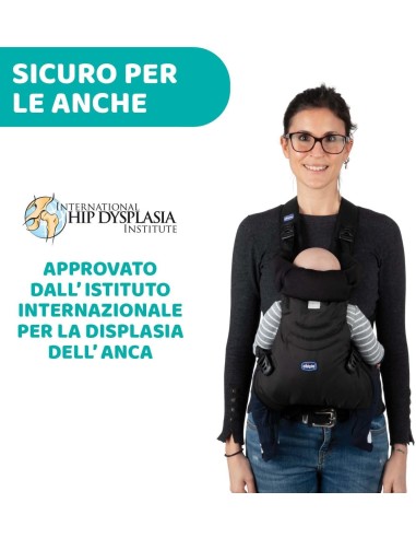 Chicco EasyFit Marsupio Neonati Ergonomico Moon Grey - Porta Bebè Facile da Usare