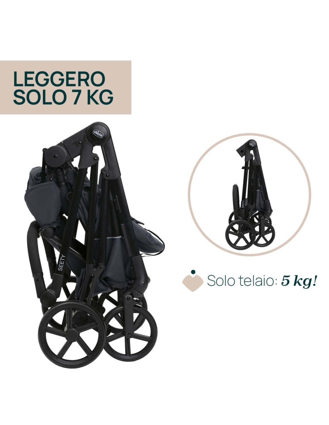 Passeggino Trio Seety con Kory Essential - Leggero, Sicuro e Facile da Usare | Shopincasa.it