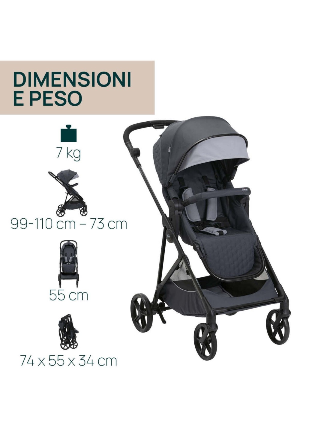 Passeggino Trio Seety con Kory Essential - Leggero, Sicuro e Facile da Usare | Shopincasa.it