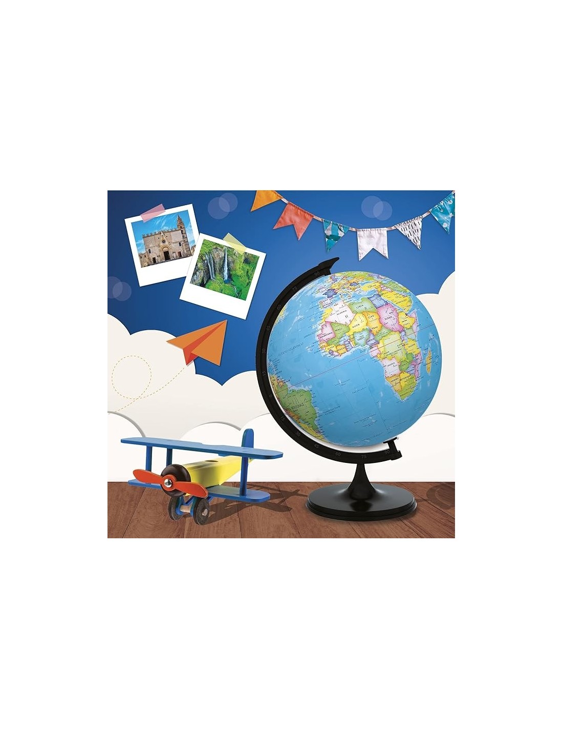 I'm a Genius Il Mio Primo Mappamondo | Mappamondo Dettagliato per Bambini | Impara la Geografia Divertendoti | Shop in Casa