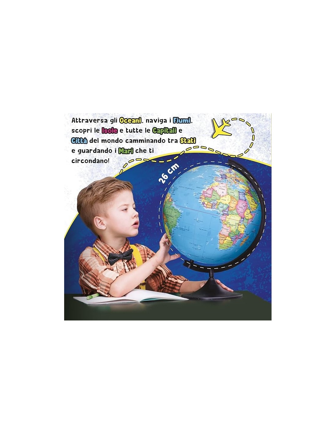 I'm a Genius Il Mio Primo Mappamondo | Mappamondo Dettagliato per Bambini | Impara la Geografia Divertendoti | Shop in Casa