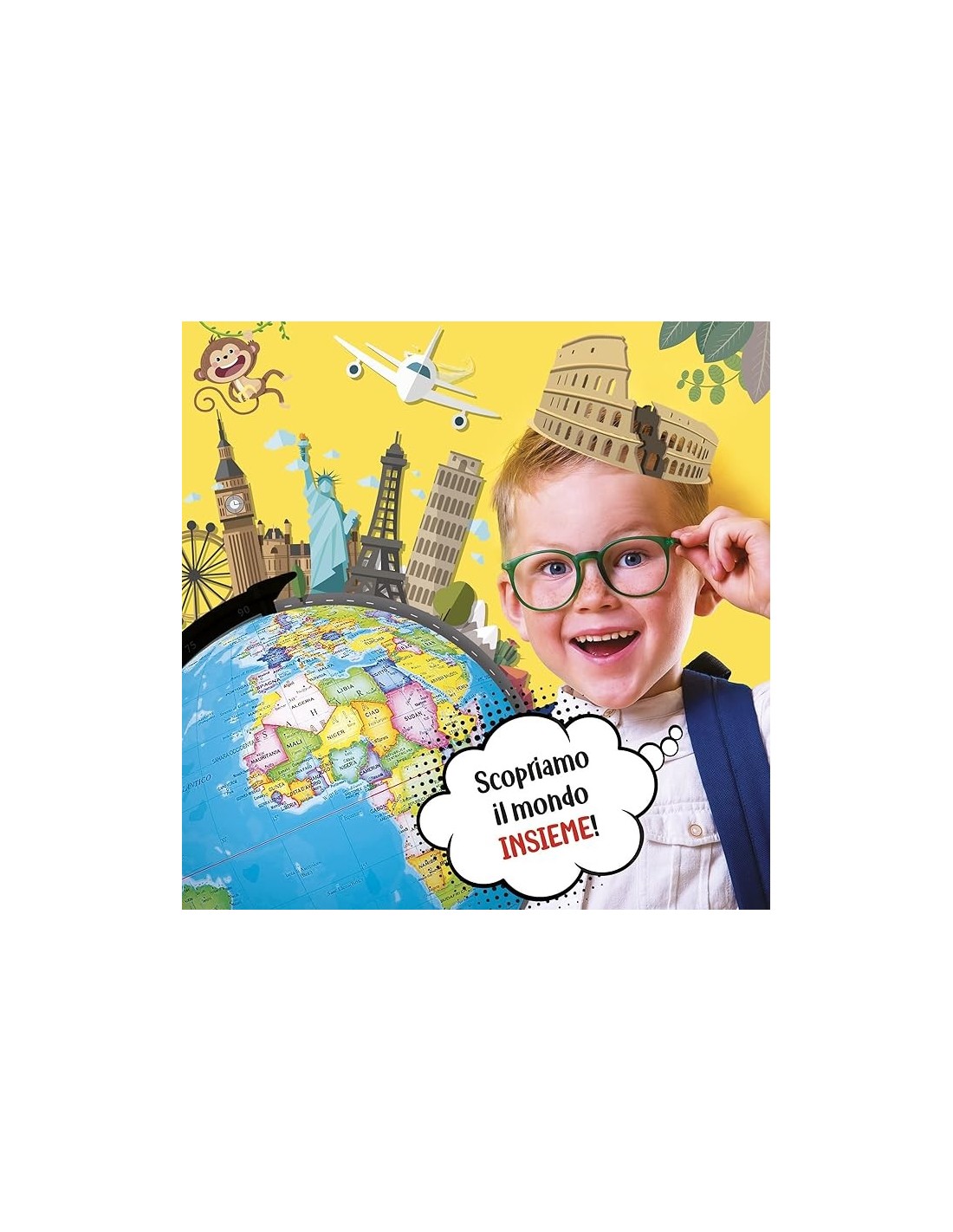 I'm a Genius Il Mio Primo Mappamondo | Mappamondo Dettagliato per Bambini | Impara la Geografia Divertendoti | Shop in Casa