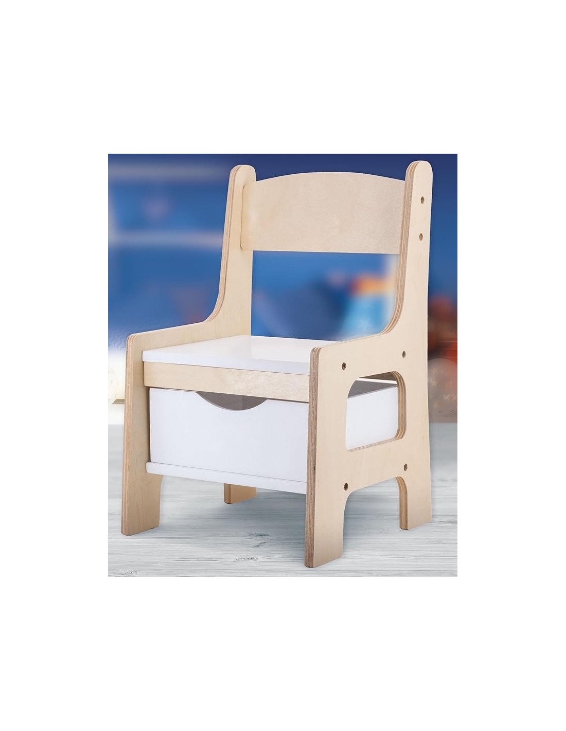 Montessori Wood Toy Box Chair | Shop in Casa