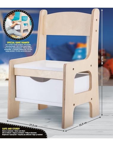 Montessori Wood Toy Box Chair | Shop in Casa