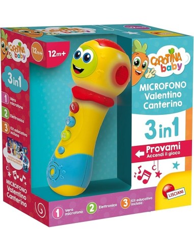 Carotina Baby Microfono Valentino Canterino 3 in 1, Giocattolo Allegro e Educativo | shop in casa