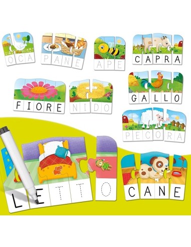 Carotina Gli Utilissimi Le Prime Parole, Associa Lettere e Disegni, Metodo Didattico Efficace | shop in casa