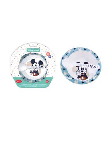 MICKEY ST10478 PIATTO+CUCCHIAIO PER MICROONDE