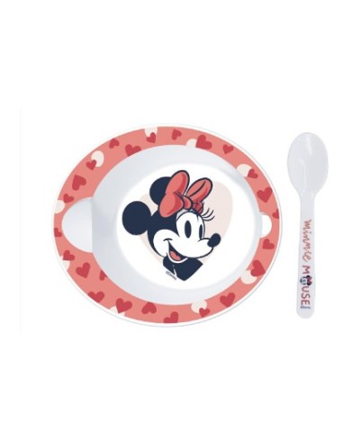 MINNIE ST10778 PIATTO+CUCCHIAIO PER MICROONDE