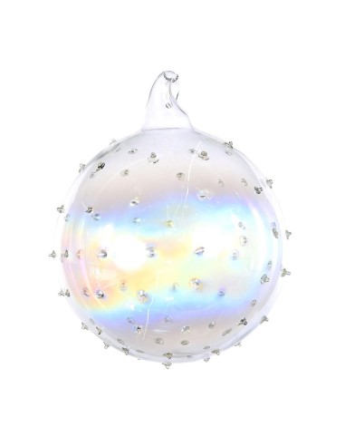 SFERE E PENDAGLI: vendita online Sfera Natalizia in Vetro Trasparente D10cm - La Magia di Natale a casa tua in offerta