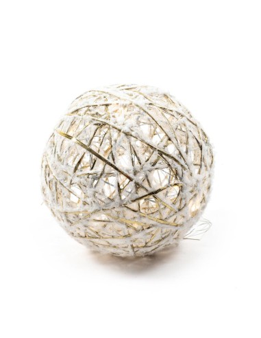 SFERE E PENDAGLI: vendita online Sfera Decorata di Natale D20cm in Metallo con Luci - La Magia di Natale a casa tua in offerta