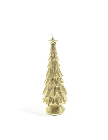 CANDELE E GIROCANDELE: vendita online Candela Albero Natalizio Oro H23cm - Eleganza Festiva per la Tua Tavola in offerta