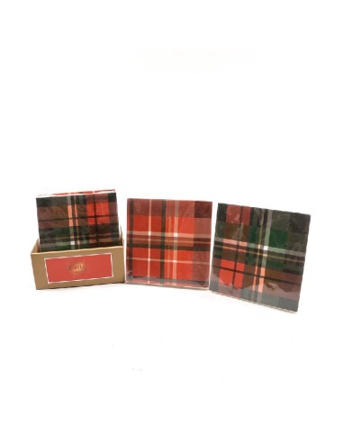 OGGETTISTICA NATALE: vendita online Confezione da 20 Tovaglioli Tartans 33x33cm Assortiti - Eleganza e Stile per le Tue Tavol...