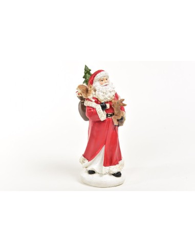 BABBO NATALE 87335 RESINA 10X8X25CM CON AMICI DEL BOSCO