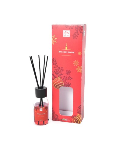 DIFFUSORE 52882 BACCHE ROSSE 125ML CON BACCHETTE