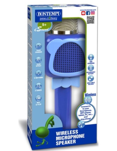 MICROFONO 412820 WIRELESS AZZURRO