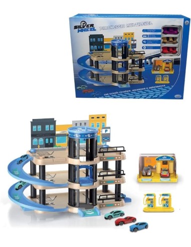 Silver Wheel Parcheggio Multilivello con 3 Auto - Playset Completo | Shop in Casa