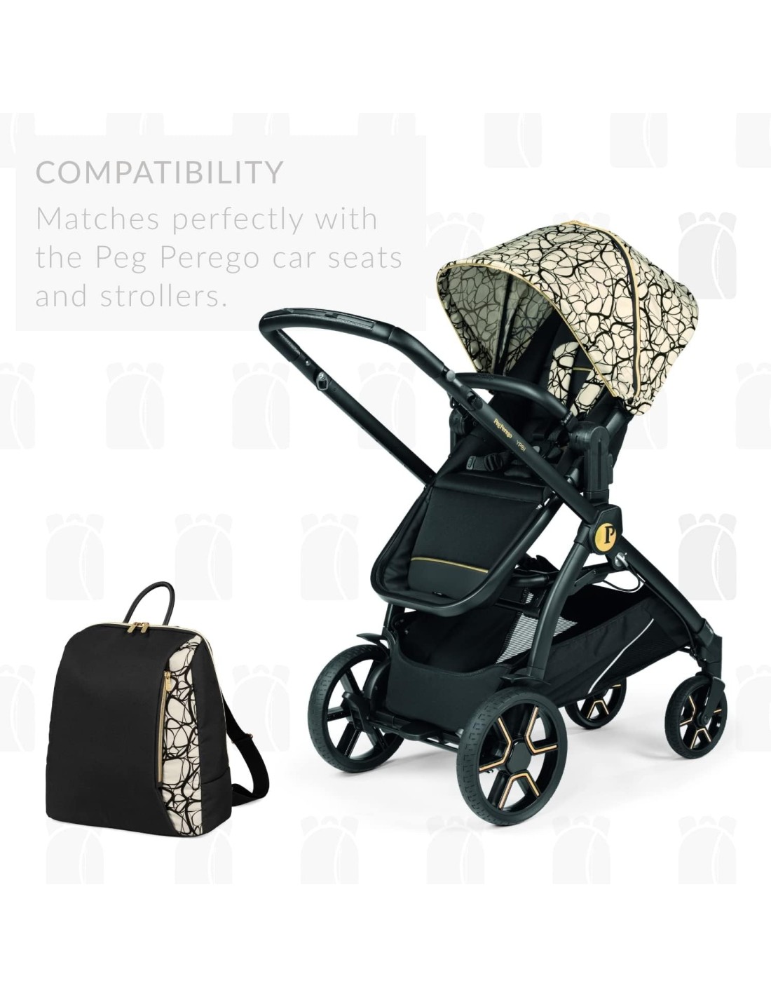 Zaino Borsa PEG Perego Graphic Gold - Elegante e Funzionale | Shopincasa.it