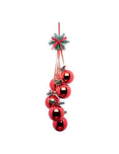 SFERE E PENDAGLI: vendita online Pendente di Natale con 6 Sfere Rosse, Decorazione Festiva H70cm, Accessorio Natalizio per In...