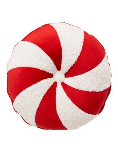 TESSILE: vendita online Cuscino di Natale Bonbon Candy D40cm, Decorazione Natalizia Bianco/Rosso, Cuscino Colorato in offerta